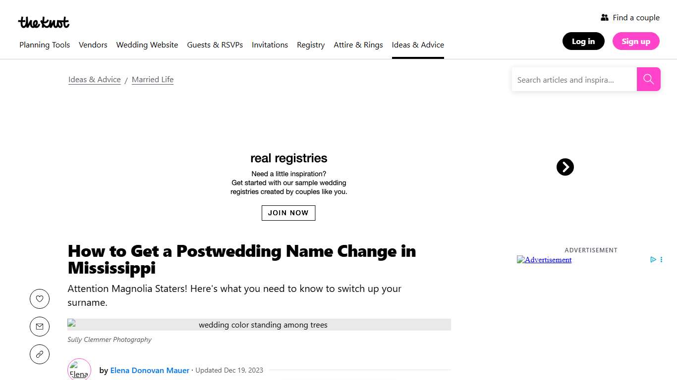 How to Get a Postwedding Name Change in Mississippi